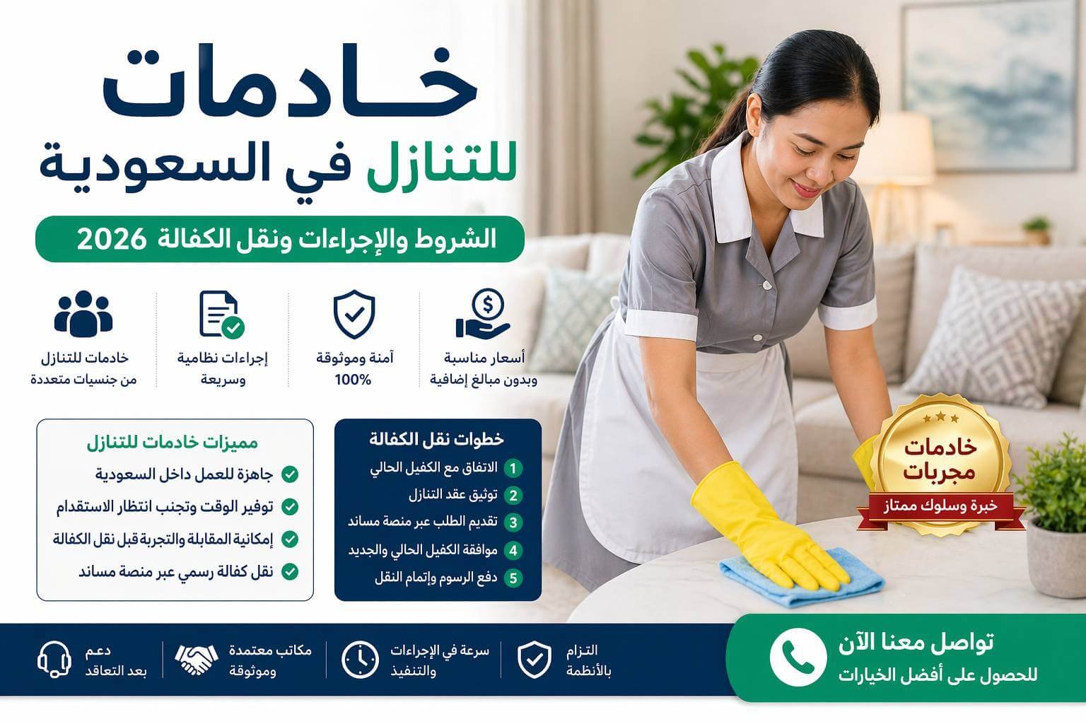 خادمات للتنازل في السعودية الشروط والإجراءات ونقل الكفالة 2026