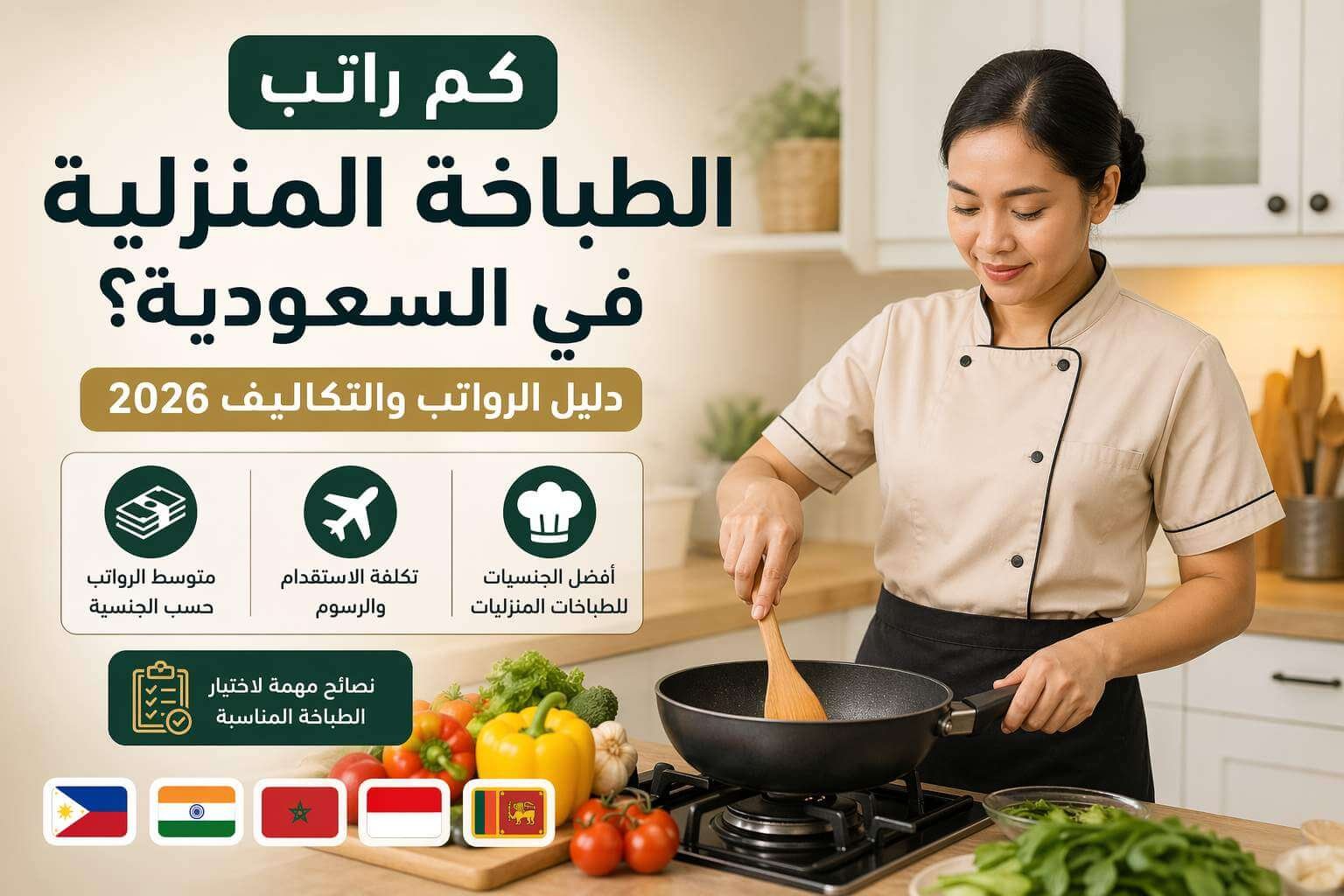 كم راتب الطباخة المنزلية في السعودية؟ دليل الرواتب والتكاليف 2026