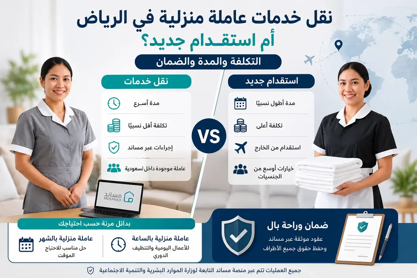 نقل خدمات عاملة منزلية في الرياض أم استقدام جديد