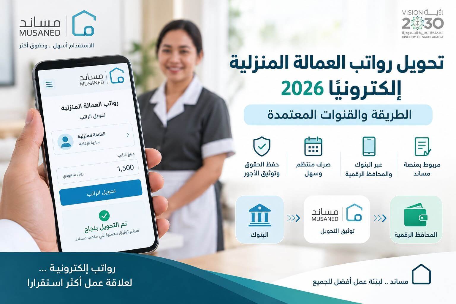 تحويل رواتب العمالة المنزلية إلكترونيًا 2026